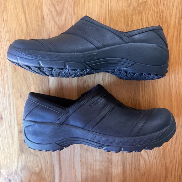 Merrell Women's Encore 2 MOC AC+ Pro Comfortable Leather Slip Shoes Black Size 8 - Picture 3 of 12